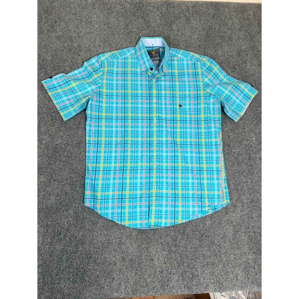 Brook Taverner Pure Cotton Classic Fit Button Up Shirts Short Sleeve Size M